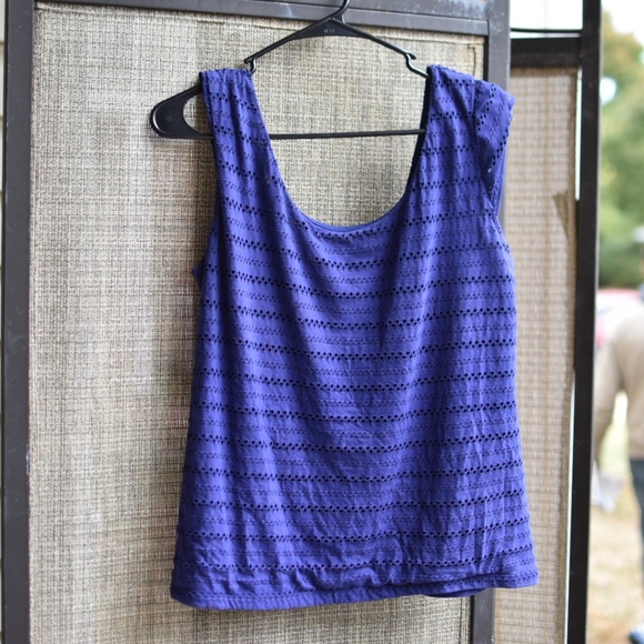 Ann Taylor Tops - 🎀 royal blue Ann Taylor eyelet shirt, free add-on